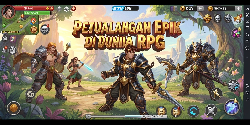 Screenshot gameplay BTV168 menampilkan pertarungan seru dalam dunia RPG.
