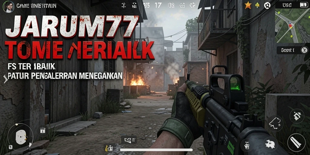 Tampilan gameplay mendebarkan dari JARUM77, memamerkan aksi FPS luar biasa.