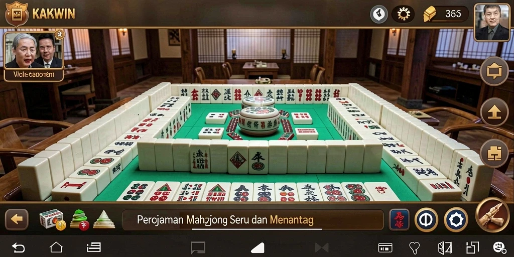 Tampilan gameplay Mahjong KAKWIN yang menarik dan penuh warna.