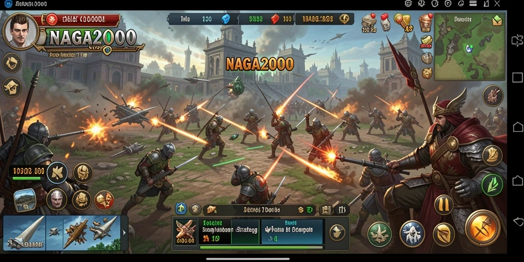 Screenshot utama NAGA2000 menampilkan pertempuran strategis yang mendebarkan.