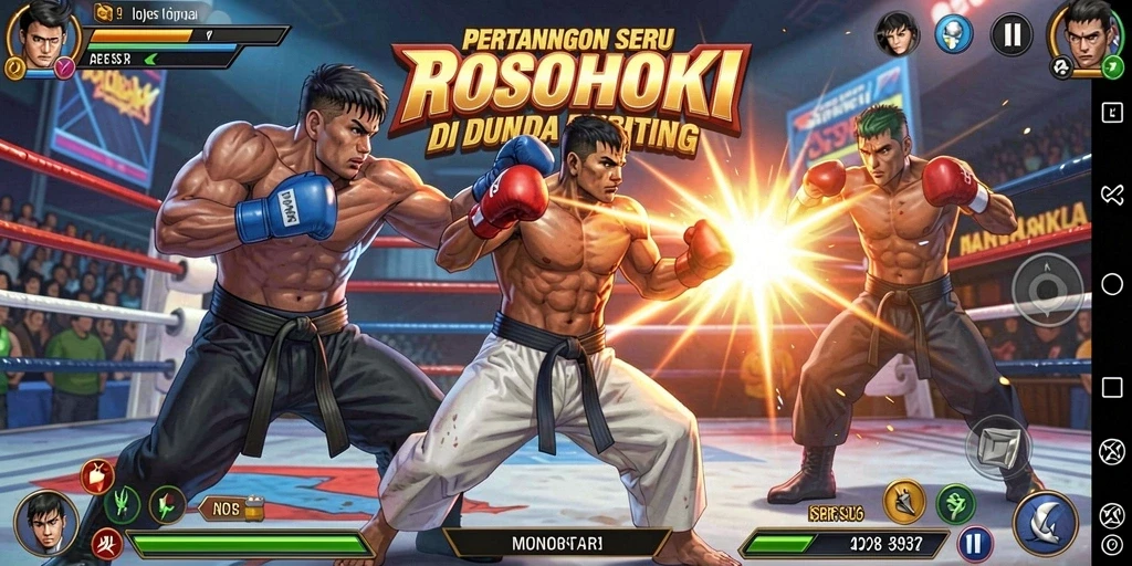Tampilan gameplay Fighting yang seru dan mendebarkan.