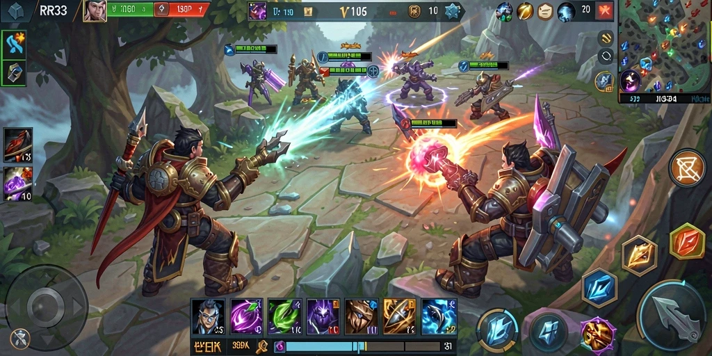 Gameplay seru dan strategi dalam pertempuran MOBA RR33.