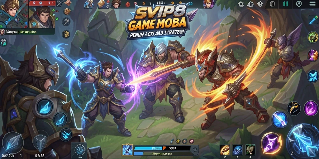 Screenshot dari gameplay MOBA yang menegangkan di SVIP8.